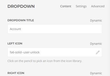YOOtheme Pro Dropdown Element